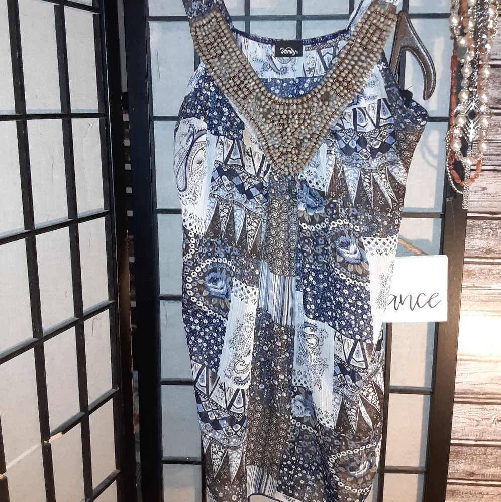 Super Cute Patchwork And Bead Top - image 1